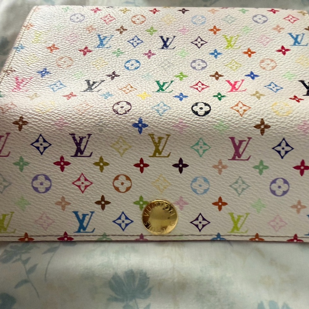 Takashi Murakami X Louis Vuitton White Monogram Multicolor Wallet - Picture 6 of 16